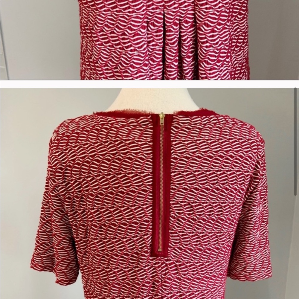 Anthropologie Red Woven Shift Dress Maeve Large - Picture 3 of 5